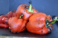 charred red capsicums