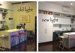 Kitchen light, before & after