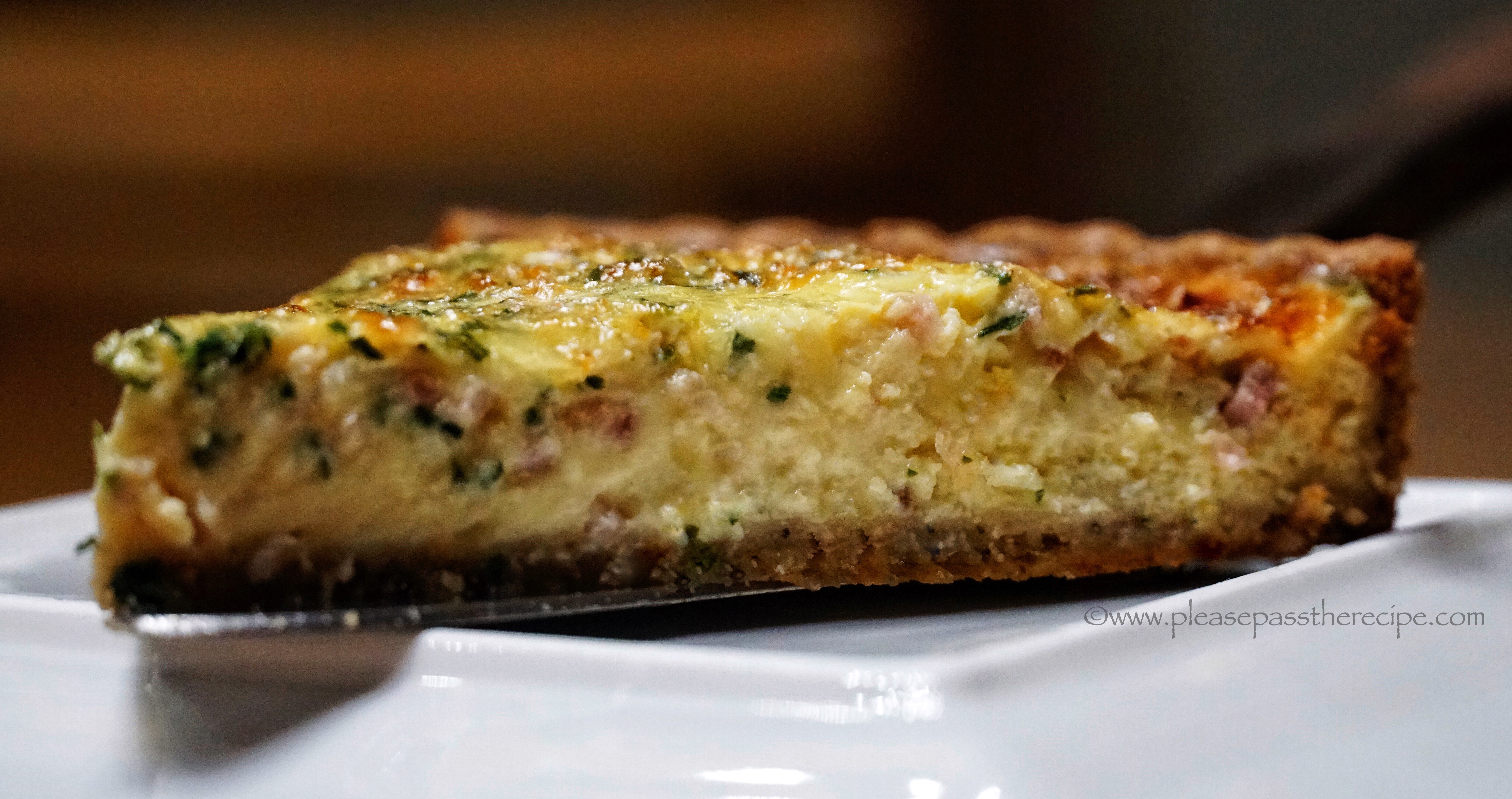 Classic Savoury Bacon, Cheese and Chive Tart