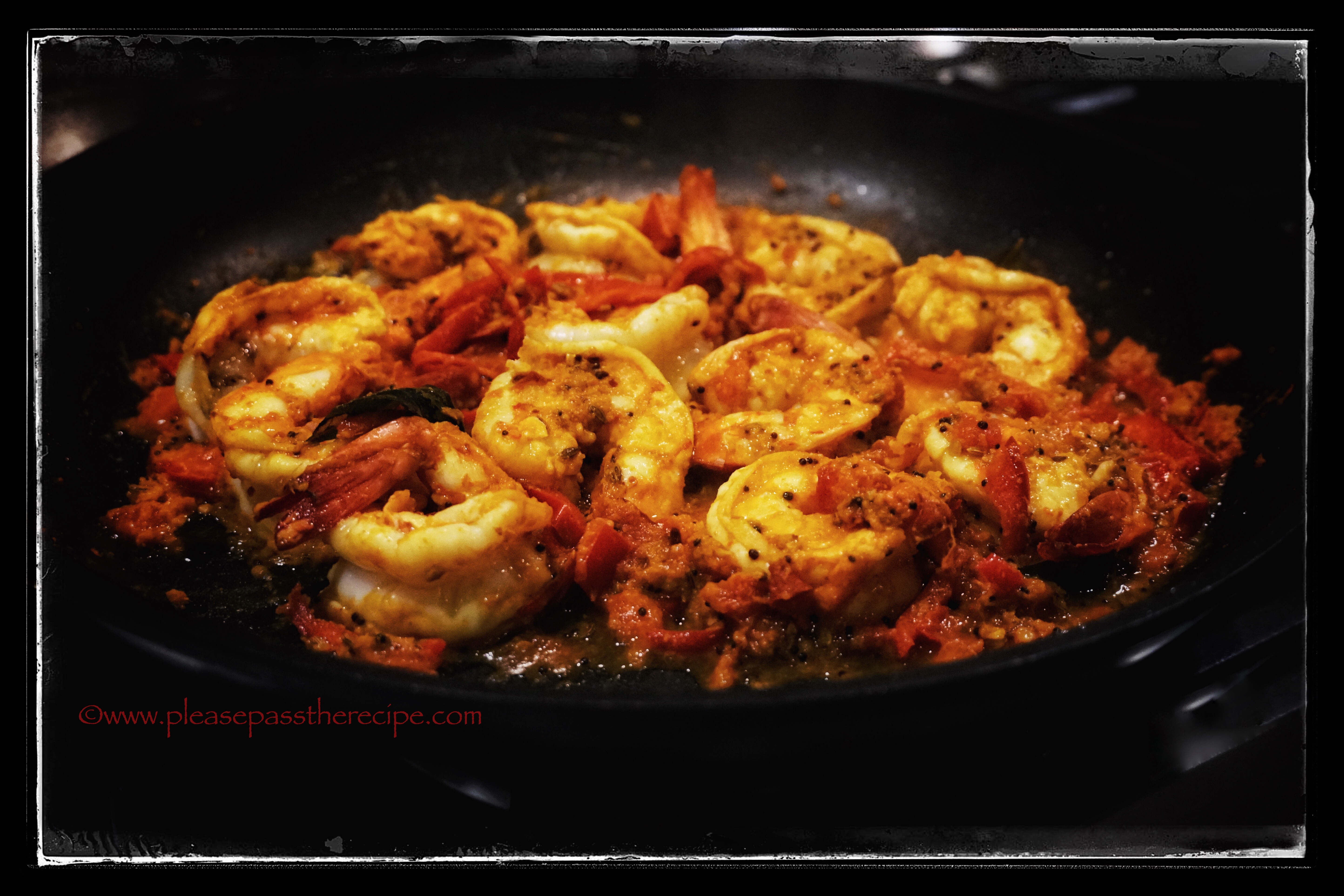 Spiced prawns and peppers
